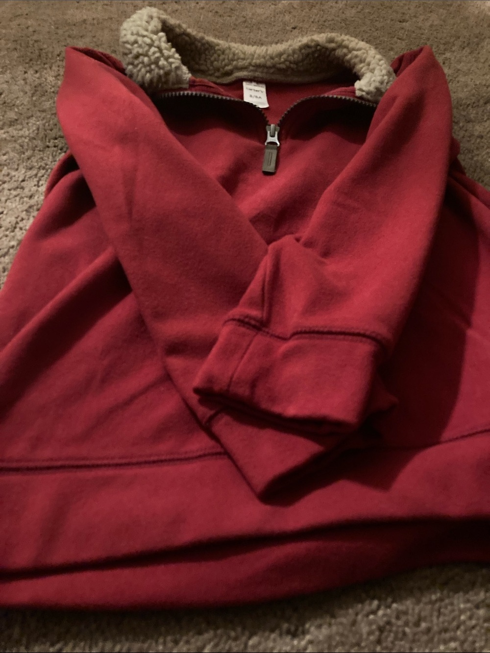 Carter's boys Red Sherpa Quarter-Zip pullover size 8/8a